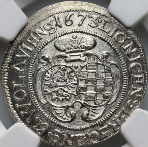 Silesia, Duchy of Brzesko-Legnicko-Volovsk, Ludwika Anhalcka (regent), 6 krajcars 1673 CB, Brzeg