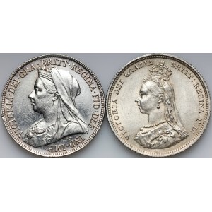 Great Britain, Victoria, coin set from 1887-1895, (2 pieces)
