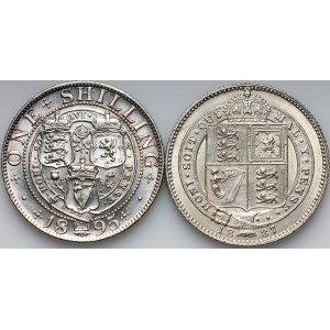 Great Britain, Victoria, coin set from 1887-1895, (2 pieces)