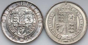 Great Britain, Victoria, coin set from 1887-1895, (2 pieces)