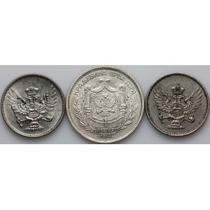 Montenegro, set of coins from 1906-1914, (3 pieces)