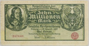 Free City of Gdansk, 10000000 marks 31.08.1923
