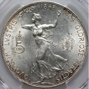 Austria, Franz Joseph I, 5 Corona 1908, Vienna, 60th anniversary of reign