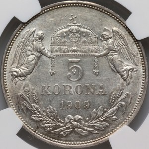 Hungary, Franz Joseph I, 5 Corona 1909 KB, Kremnica