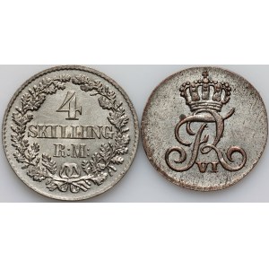 Denmark, set of coins from 1809-1869, (2 pieces)