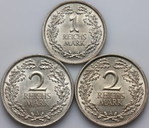 Germany, set of coins from 1925-1926, (3 pieces)