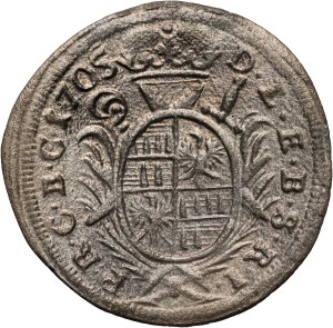 Bohemia, Olomouc, Charles III Joseph of Lorraine, Kreuzer 1705