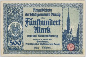 Free City of Gdansk, 500 marks 31.10.1922