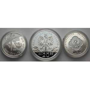 III RP, zestaw monet z lat 1999-2005, (3 sztuki)