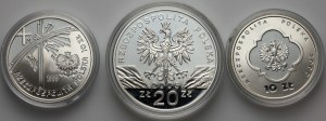 Third Republic, coin set from 1999-2005, (3 pieces)