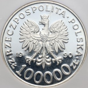 Third Republic, 100000 zloty 1990, Solidarity, Type D