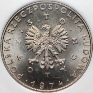 People's Republic of Poland, 100 gold 1974, Maria Skłodowska-Curie, PRÓBA, nickel