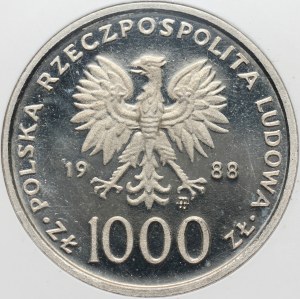 People's Republic of Poland, 10000 gold 1988, John Paul II - X years of the Pontificate, SAMPLE, nickel