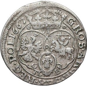 Jan II Kazimierz, szóstak 1667 TLB, Bydgoszcz, rzadkie