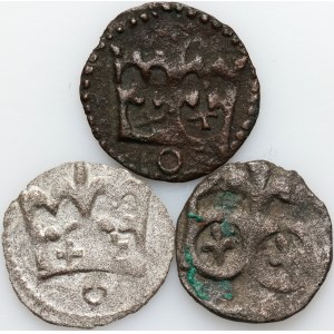 Polska Królewska, zestaw denarów, (3 sztuki)