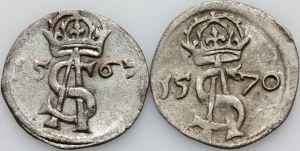 Sigismund II Augustus, set of two-denarii dated 1567-1570, Vilnius, (2 pieces)