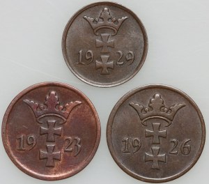 Free City of Gdansk, set of coins from 1923-1929, (3 pieces)