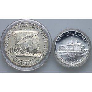United States of America, set of coins from 1982-1987, (2 pieces)