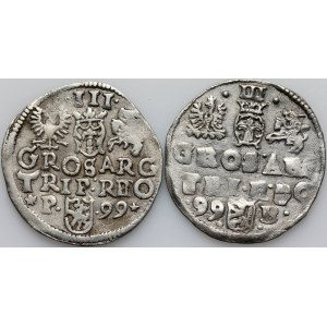 Zygmunt III Waza, zestaw trojaków z 1599 roku, Poznań, (2 sztuki)