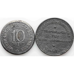 Wrocław / Breslau, zestaw żetonów z 1921 roku, (2 sztuki)