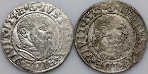 Ducal Prussia, Albrecht Hohenzollern, set of pennies from 1539-1542, Königsberg, (2 pieces)