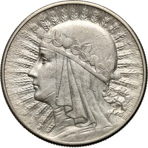 II RP, 10 złotych 1932, Londyn, Głowa Kobiety