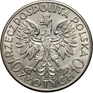 II RP, 10 złotych 1932, Londyn, Głowa Kobiety