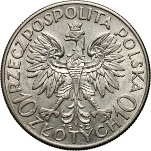 II RP, 10 zloty 1932, London, Head of a Woman