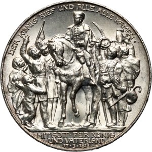 Germany, Prussia, Wilhelm II, 3 mark 1913, Battle of Leipzig