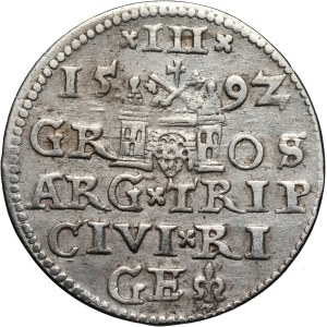 Zygmunt III Waza, trojak 1592, Ryga