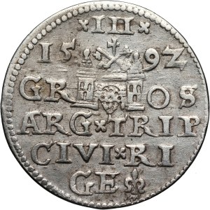 Sigismund III Vasa, trojak 1592, Riga