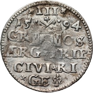 Zygmunt III Waza, trojak 1594, Ryga