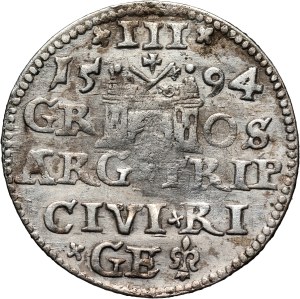 Sigismund III Vasa, trojak 1594, Riga