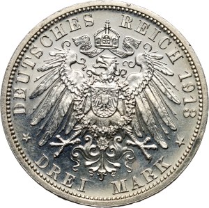 Germany, Prussia, Wilhelm II, 3 mark 1913 A, 25 years of Reign