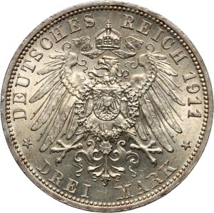 Germany, Prussia, Wilhelm II, 3 mark 1911 A, Berlin