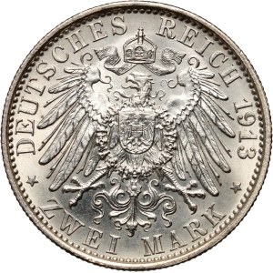 Germany, Prussia, Wilhelm II, 2 mark 1913 A, 25 Years of Reign