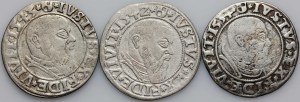 Ducal Prussia, Albrecht Hohenzollern, set of pennies from 1534-1543, Königsberg, (3 pieces)