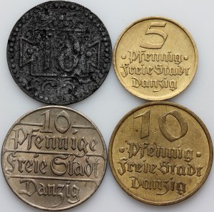 Free City of Gdansk, set of coins from 1920-1932, (4 pieces)
