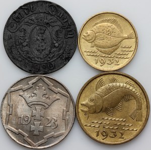 Free City of Gdansk, set of coins from 1920-1932, (4 pieces)