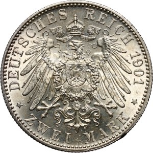 Germany, Prussia, Wilhelm II, 2 mark 1901 A, 200 Years of Kingdom