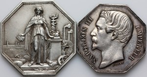 France, set of 19th century silver medals, (2 pieces)