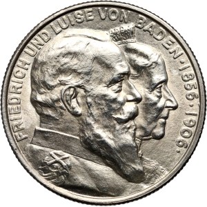 Germany, Baden, Frederick I, 2 mark 1906 G, 50 years of Marriage