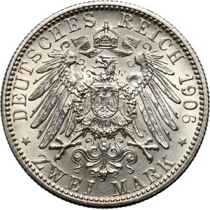 Germany, Baden, Frederick I, 2 mark 1906 G, 50 years of Marriage