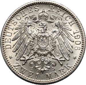 Germany, Baden, Frederick I, 2 mark 1906 G, 50 years of Marriage