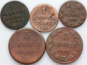 Poland, 19th century, coin set, (5 pieces)