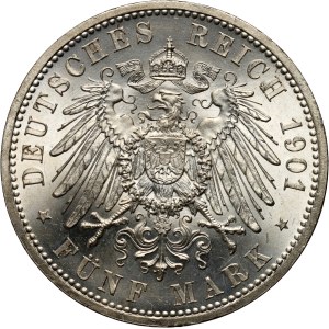 Germany, Prussia, Wilhelm II, 5 mark 1901 A, 200 years of Kingdom