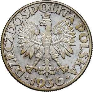 II RP, 5 zloty 1936, Warsaw, Sailing ship