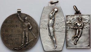 Europe, set of sports medals from 1911-1944, (3 pieces)