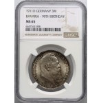 Germany, Bavaria, 3 mark 1911 D, 90th Birthday of Luitpold
