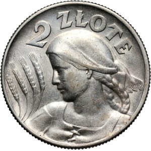 II RP, 2 złote 1925 z kropką, Londyn, Żniwiarka